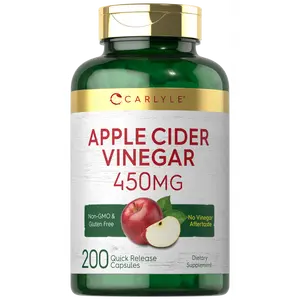 Carlyle Apple Cider Vinegar Capsules | 450mg | 200 Pills | ACV Supplement | Non-GMO, Gluten Free