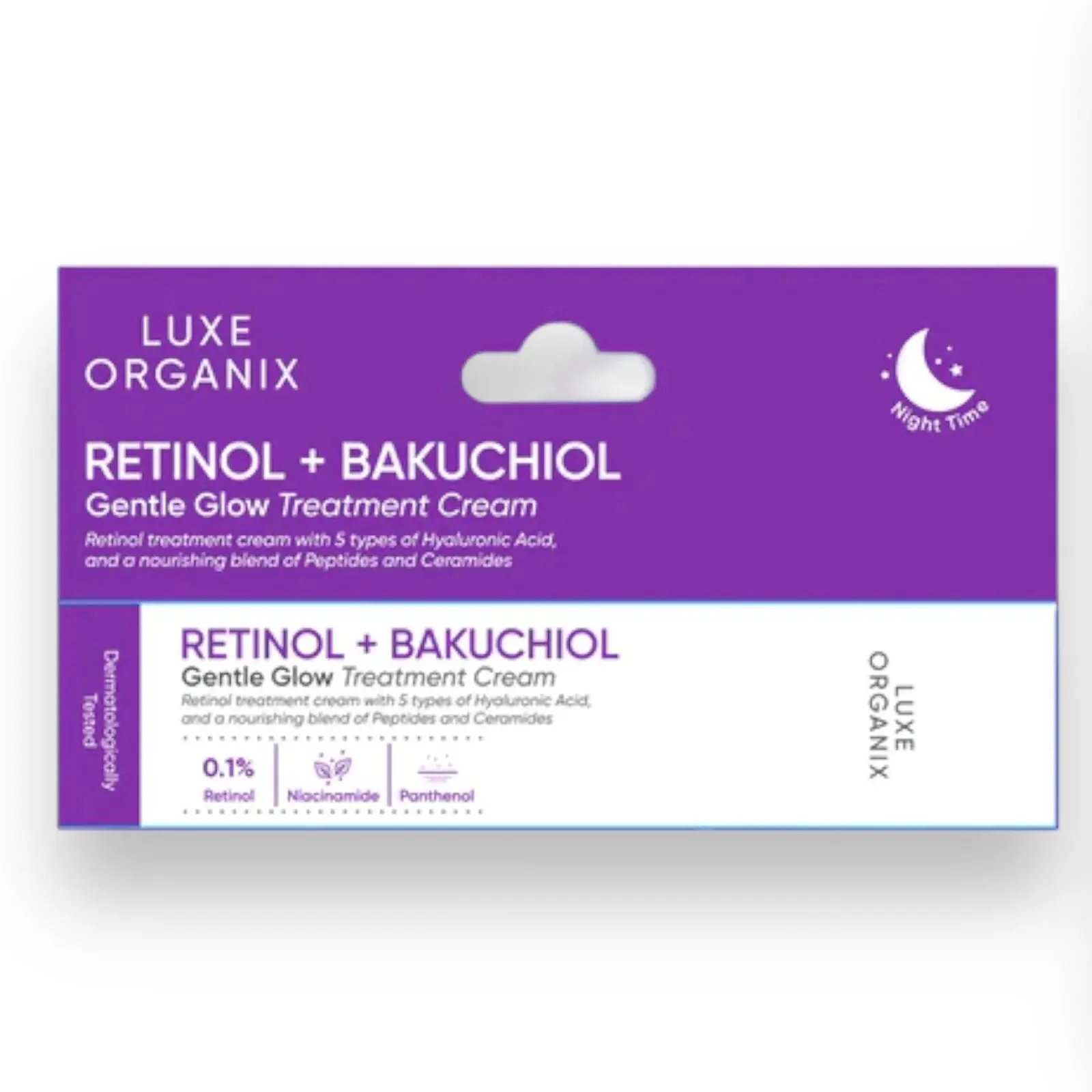 LUXE ORGANIX Retinol + Bakuchiol Overnight Glow Gentle Cream 30g