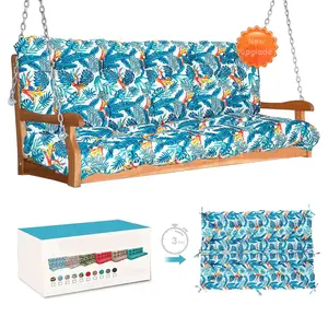 Garden Lounger Essential Seat Cushion 2024 Outdoor Swing Replacement Seat Cushion 2-3 Seater Waterproof Non-Slip Thickened 4 Inch Swing Seat Cushion, High Elastic PP Cotton Filled Patio Swing Replacement Cushion With Back For Indoor And Outdoor Use