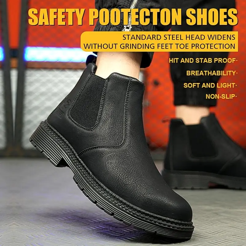 Unisex Painter Safety Sneakers Waterproof Anti-Slip Smash-Proof Puncture-Proof Breathable Durable Outdoor Splash-Proof Chef Shoe