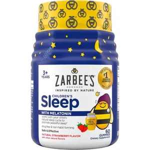 Kids Melatonin Sleep Gummies, Gluten-Free Healthcare Dietary Supplement, Drug-Free Non-Habit-Forming, Supports Natural Rest Cycles, Natural Strawberry Flavor, Ages 3+, 60 Count