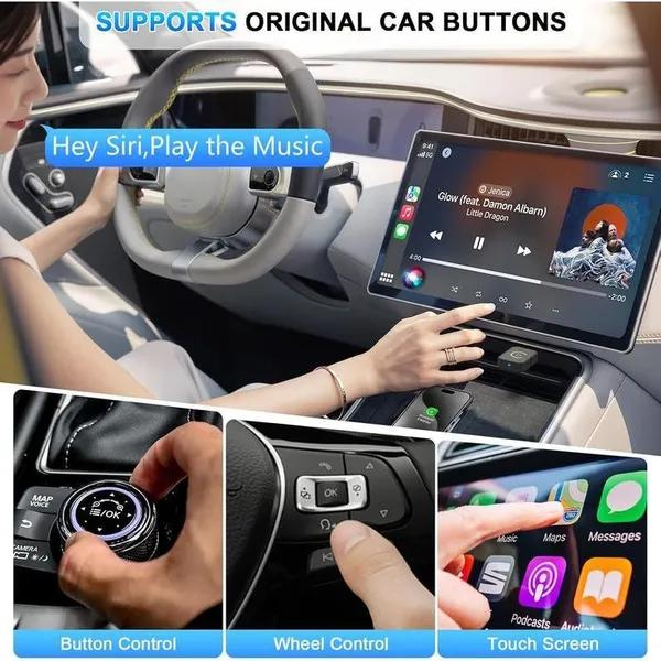 Go Wireless in Seconds! 2-in-1 CarPlay Adapter for Apple & Android – Converts Your Factory Wired CarPlay (2017+) to Wireless, No More Cables!