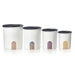 Tupperware One Touch Canister set of 4pcs with lids