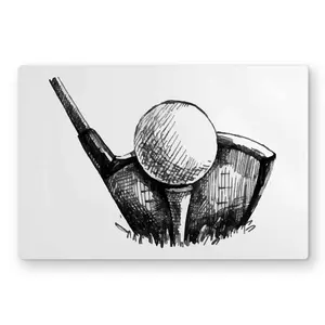 212 MAIN Aluminium Frame Black & White Golf Ball Sports Theme Metal Print Wall Art, 12x18 in. Metal Surface Home Decor Accessory for Home Supplies, Artwork