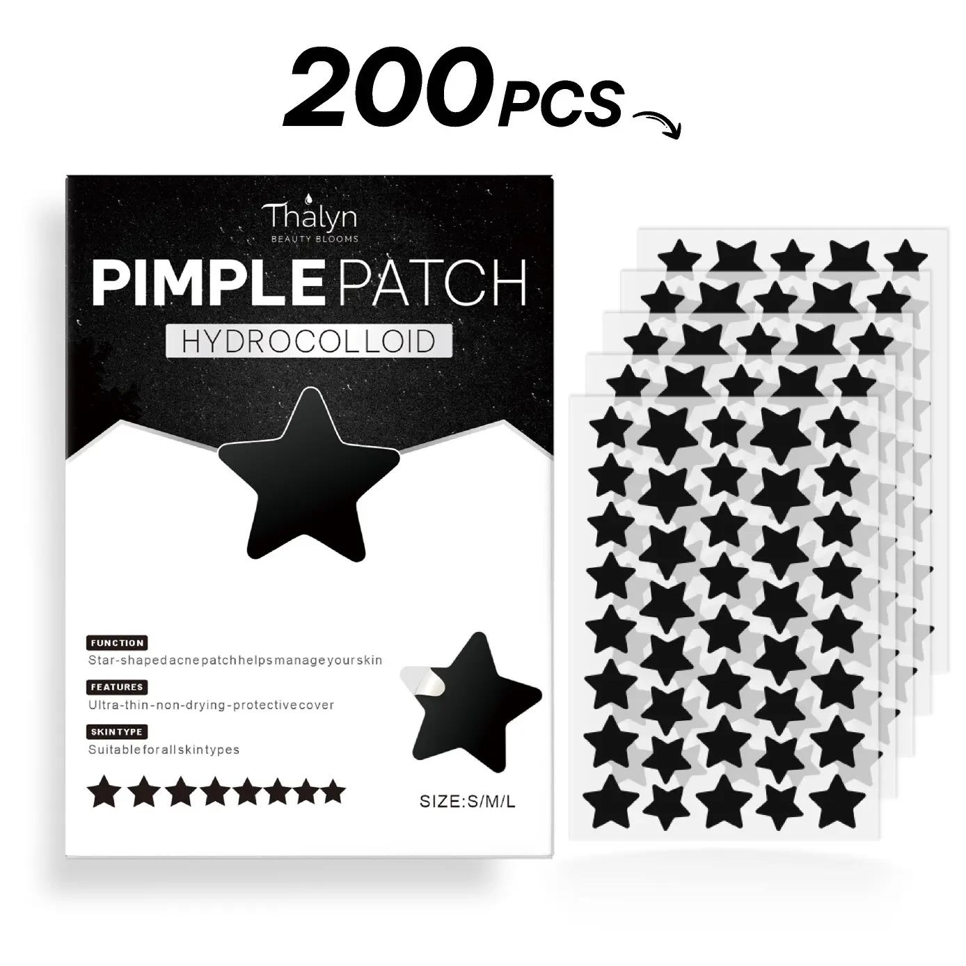 200/400 Pcs Acne Coverage Blemish Barrier Patch Set, Acne Pimple Patch, Acne Patches, Acne Stickers, Blemish Relief Care, Blemish Control, Deep-Cleaning, Fragrance-Free and Alcohol-Free, Suitable for All Skin Types