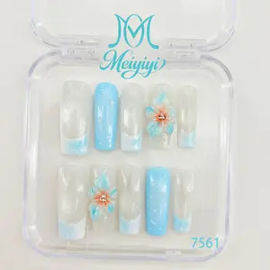 .DP.7561.French Cat Eye Carved Wearable Nails