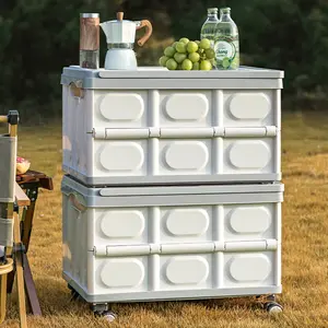 Multifunctional large-capacity folding cart bag—ideal for grocery shopping, camping, and travel; easy to carry and can bear weight. Foldable Reusable Trolley durable organizer bread basket box storage