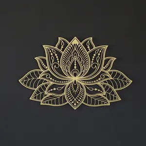 Bohemian Mandala Metal Wall Art Boho Wall Art Lotus Flower Decor Zen Home Garden Patio Meditation Room Hanging Sculpture Gift Artwork For Walls