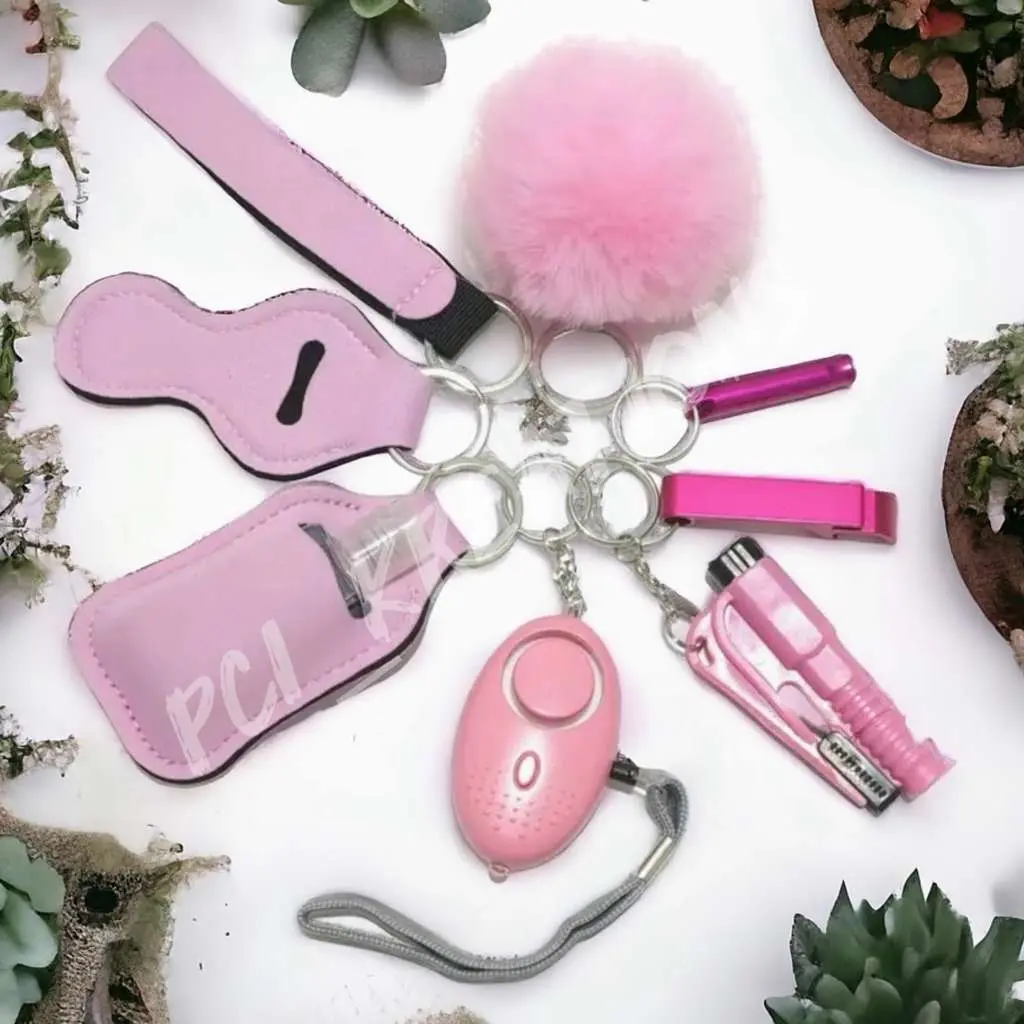 Fashion Safety Keychain Set for Women and Girls - 8pc Set