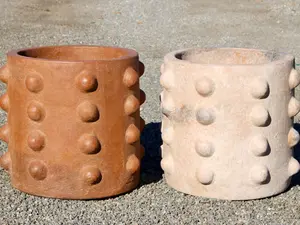 Terracotta Pot With Textured Ball Design