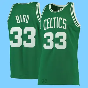 Larry Men's Sleeveless stitched Basketball Jersey Kelly Green collect