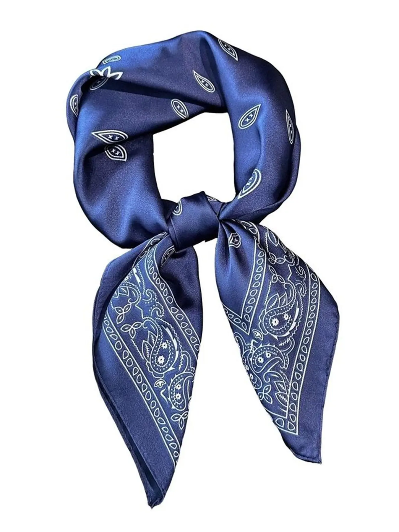 Men's Faux Silk Paisley Print Square Scarf, Multifunctional Neck Gaiter Accessory, Fashionable Practical Headscarf Tie, Turban, Scarf Wrap