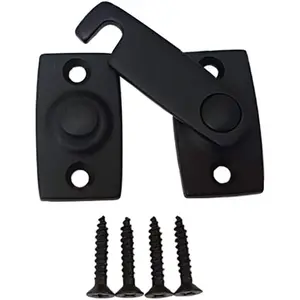 Solid Brass Shutter Bar Door Latch, 7/8" x 2-3/32", Matte Black, 1 Pack, Made in Taiwan