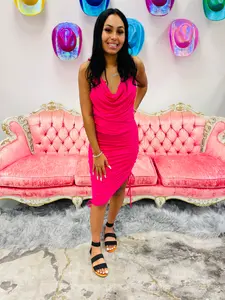 Fushia Ruched Dress