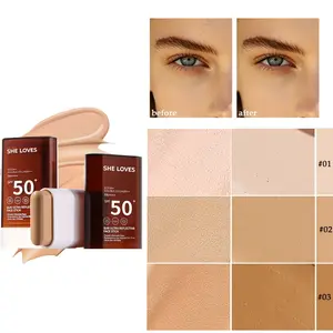 3-in-1 Foundation Concealer Sunscreen Stick, SPF50 PA++++ Long Lasting Lightweight Texture, 3 Colors Available for All-Day Sun Protection & Coverage