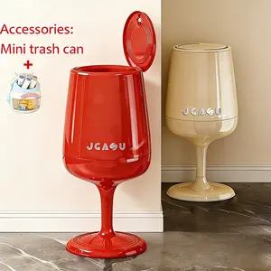 New product launch: A multi-scenario suitable waste storage container with a double-bucket design, wine glass-shaped trash can, high-rise living room trash can that eliminates bending, and a high-appearance-value, large-capacity 20L wine glass trash can t