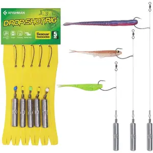 Ready Rigs for Bass Fishing with Hooks and Sinker Weights