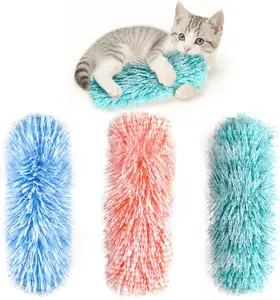 3 Pack Cat Pillow Toys with Catnip, Soft Plush Crinkle Cat Kicker Toys, Interactive Indoor Kitten Chew Toys for Kitty Exercise, Catnip Toys, Promotes Self Play