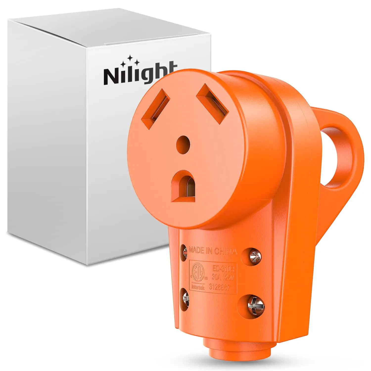 Nilight 30 Amp RV Replacement Receptacle 125 Volt Heavy Duty Female Socket with Handle ETL Listed NEMA TT-30R Plug for RVs Camper Caravan Motorhome Van Trailer High Quality Etl Certified, Abs Plastic