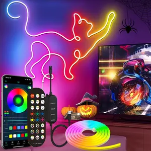 LED Strip Light With Wireless Remote Control, RGB Color Changing LED Light With Remote Control, Ambient Light For Home Party Decor, Colorful RGB Lights
