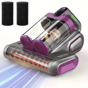 Upgrade Wireless Mattress Vacuum Cleaner with 13Kpa Suction Power, 253.7nm UV Light and 18000Rpm Rotating Ultrasonic Technology - Dual-Cup Portable Handheld Vacuum for Cleaning Beds, Fabric Sofas, Carpets, Suitable for Both Bed and Car Use