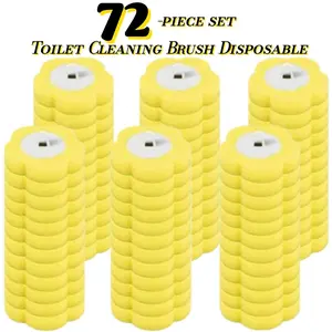 72 Pack Disposable Toilet Cleaning Brush Heads, Three Colors, Durable Plastic, Suitable for Home Outdoor Portable Use, No Handle Included