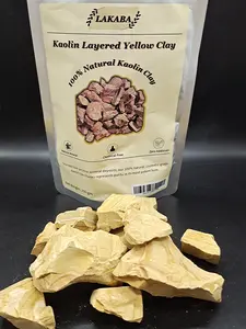 Layered Yellow Edible Kaolin Clay 200g (7oz) – Pure Natural, Zero Additives, Slightly Viscous,summervibes