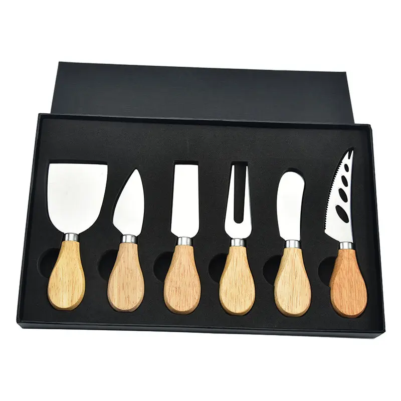 Cheese Knife & Spreader Gift Box Set – Stainless Steel with Wood Handle