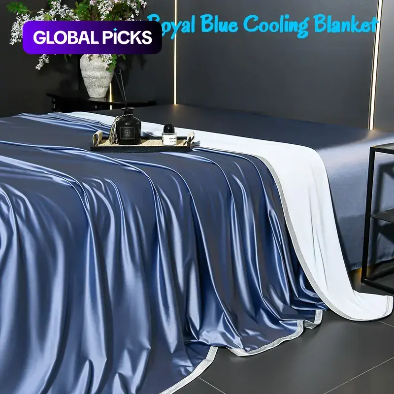 Cool Touch Silk Jacquard Air Conditioning Blanket, Ice-Smooth Thin Breathable Lightweight Cooling Blanket for Bed, Sofa, Home Spring & Summer Use #GLOBAL PICKS