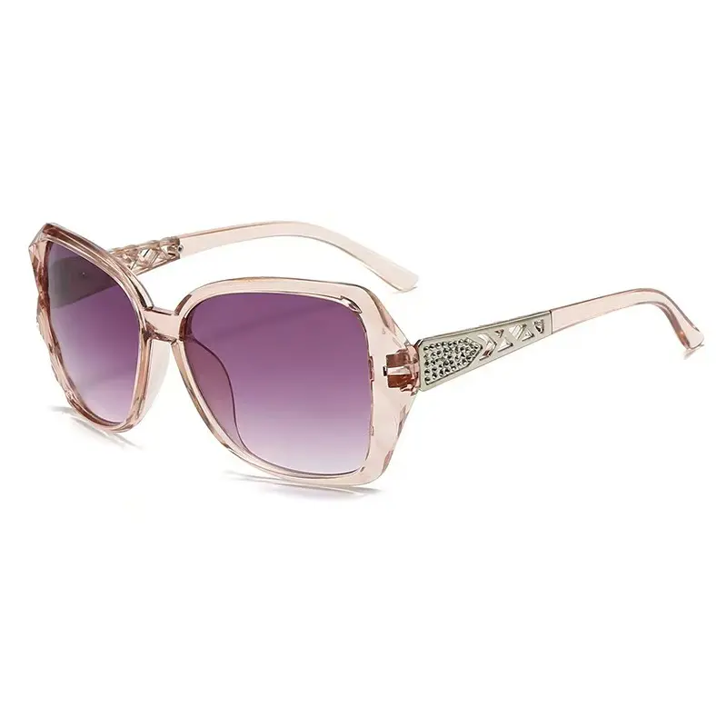 Antiglo Women's Sunglasses with Bling Rhinestone Temples, Geometric Full Rim Polycarbonate PC Frame, Face-Slimming Eyewear for Road Trips, Pool Party, Statement Frame Glasses, Casual, Female, Square Shape, Driving, Oversized