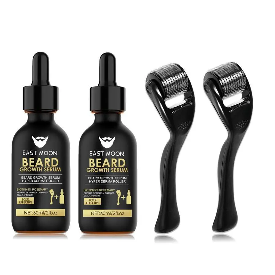 Pack of 2 Beard care/hair care with Roller 0.25mm Scalp Kit,Scalp Treatments,Serum With Biotin, Microneedle Beard Roller for Thicker Longer Fuller Hair and Beard ,Gifts for Men Dad,Birthday gift,Daily hair care/Hair Care and Styling