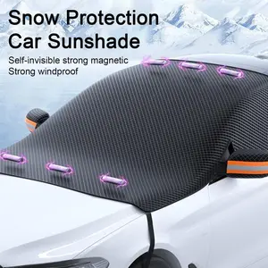Car Windshield Snow Cover, All Season Windshield Cover, Magnetic Windshield Snow Frost Ice Cover, Windscreen Shade Cover, Heavy Duty Windproof Waterproof UV Resistant, fit for Cars, SUV, Vans, Truck, 46 * 60inch