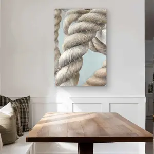 Begin Home Decor C1MP2436LPJ058 24 x 36 in. Boat Rope Knot Closeup - Gray Marine Metal Print Wall Art for Decor