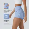 Halara SoftlyZero™ QuickDry High Waisted Tummy Control Reflective Dots Crossover Hem 2-in-1 Running Shorts 3'' with Pockets