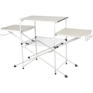Ozark Trail Camp Kitchen Cooking Stand with 3 Table Tops - Perfect for Indoor & Outdoor Cooking Adventures!