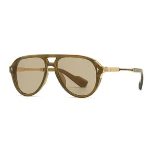 New Aviator Sunglasses Retro Double-Brorgon European and American Men Women Sun Glasses Unisex Classic Look Stylish Accessory