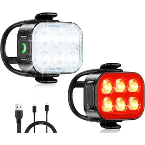 Bike Lights for Night Riding, USB Rechargeable Bike Lights Front and Back, Waterproof IP65 Bicycle Light, 4+6 Modes Bike Headlight and Tail Light Set,1.5 Hrs Fast Charging, Easy to Install
