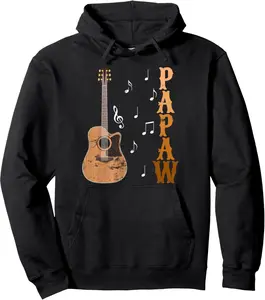 Papaw Guitar Pick Father's Day Guitar Player Grandpa Pullover Hoodie