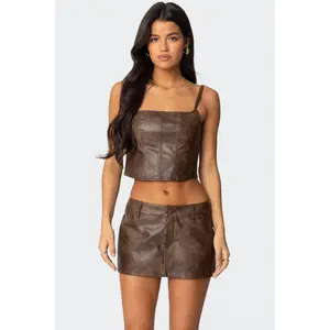 Scout Zip Up Faux Leather Corset