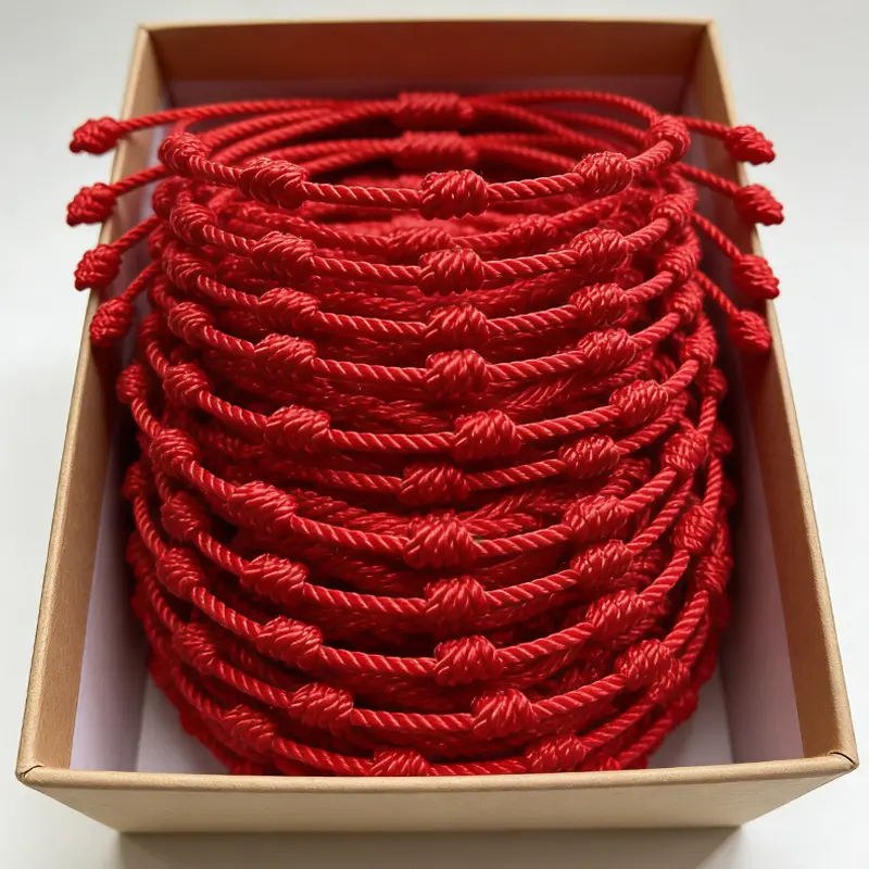 Handmade Tibetan Buddhist Lucky Bracelet Red Rope Bracelet Red Color Bracelets Matching Bracelets