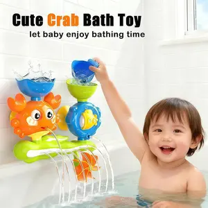Interactive Crab Waterfall Bath Toy, Suction Cup Bathtub Water Wheel for Kids, Toddler Bath Toy, Birthday Gift Idea, Bath Time Essential, Sensory Play