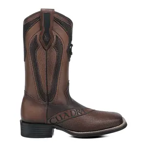 MN CUADRA Honey Embroidery & Laser Square Toe CU986 Men's Western Style Boots