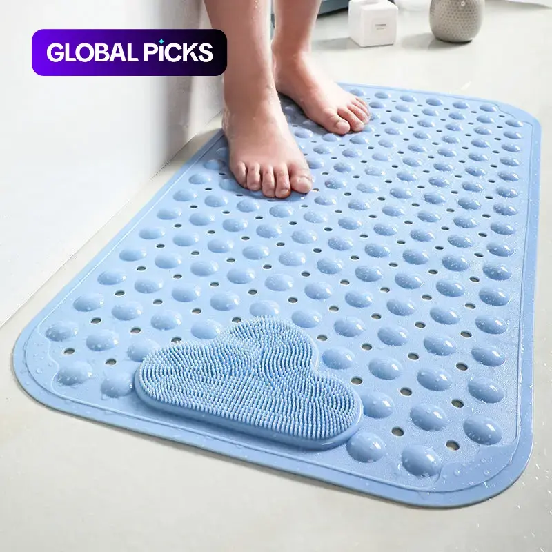 Non-Slip Soft Quick-Drying Bath Mat with Massage Bubble, 1 Count Bathroom Mat, Bath Mats for Bathroom, Nonslip Shower Mat, water absorbent bathmat, Fashionable Water Absorbent Decor Mat for Home and Hotel #GLOBAL PICKS