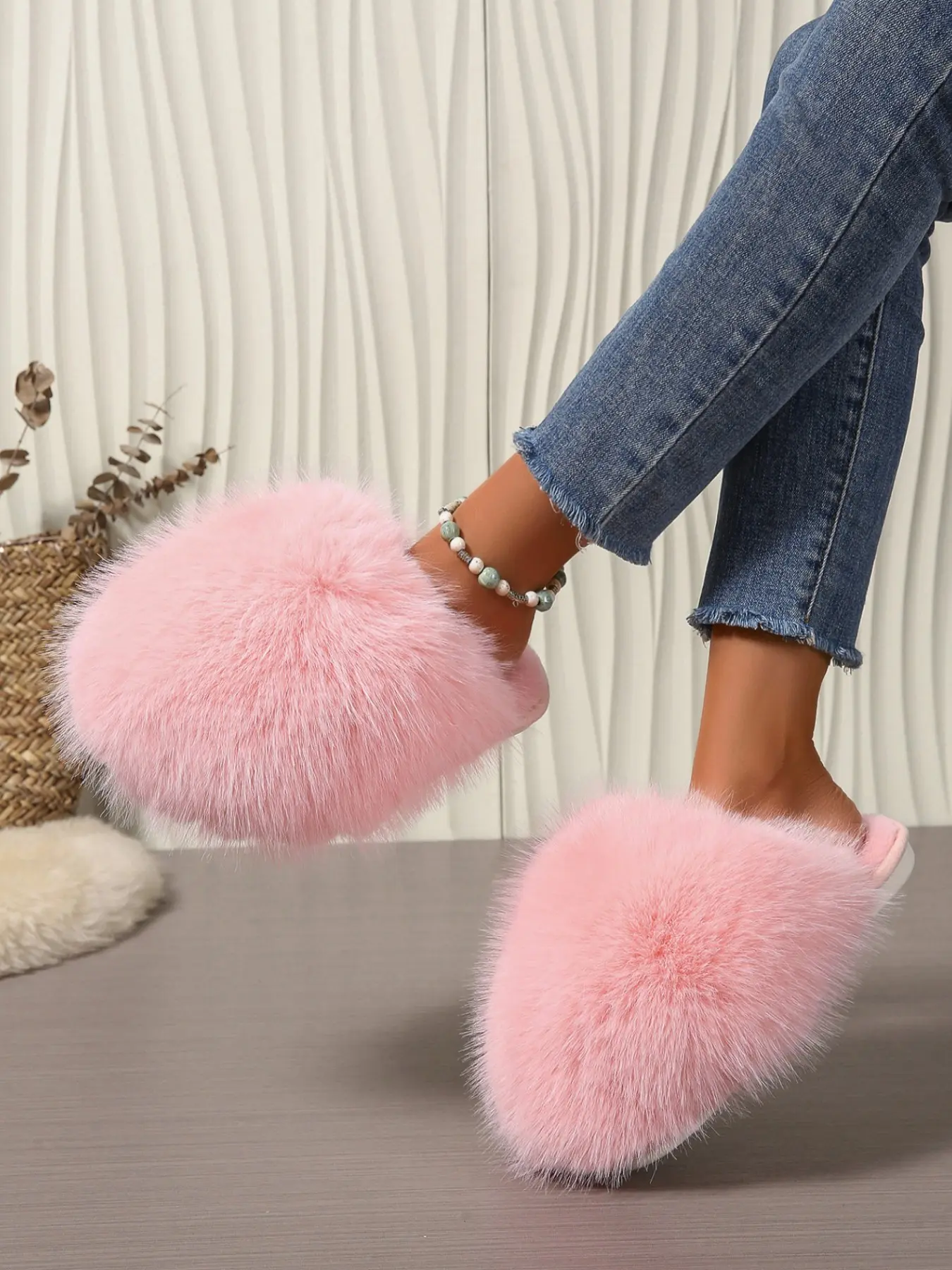 Women's Plush Slippers, Trendy Casual House Slippers, Comfortable Indoor Shoes, Soft Design, Perfect for Home Use, Fashionable Women's Footwear