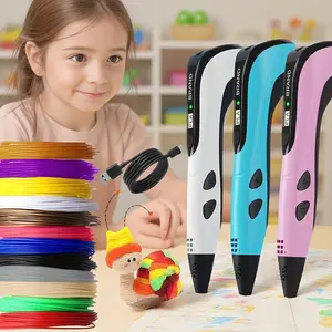 Upgraded 3D Drawing Pen for 3D Printing Supplies, Kids' Gift, Stepless Speed & Temperature Adjustable, Type-C Plug, USB-Powered, No Battery Needed, DIY Art Graffiti Tool with Storage Case, Ideal for Birthday Gifting,summerwins