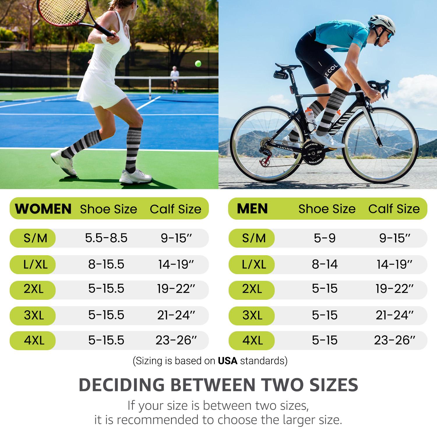 ISUNlE Compression Socks - 4 Pairs (15-20 mmHg) for Men & Women | Comfortable, Durable, and Supportive | Perfect for Everyday Use and Active Lifestyles | Breathable High Performance Fabrics，Spring Sale