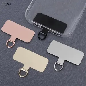 1/2pcs Luxury Metal Luxury Phone Lanyard Phone Accessories with Ultra Thin Durable Gasket Patch Sling Rope Card Clip Snap Strap Hang Cord Tab