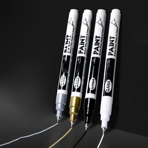 0.7mm Paint Marker Pen (4 Counts), Waterproof Paint Pen, Highlighter Pen for Painting, Drawing, Scrapbooking, Stationery for School Home Office