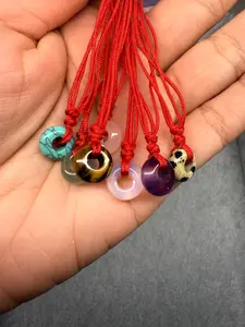 Red String Bracelet with Small Donut Stone ✨