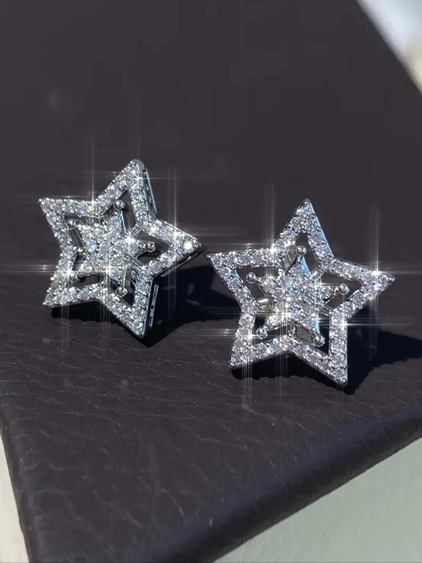 Star Design Rhinestone Decorated Stud Elegant Minimalist Earrings, High Quality Earrings, Fashionable Jewelry for Women & Men, Trendy All-match & Exquisite Jewelry for Birthday Gift, Fashion Jewelry Party, Studs Earrings